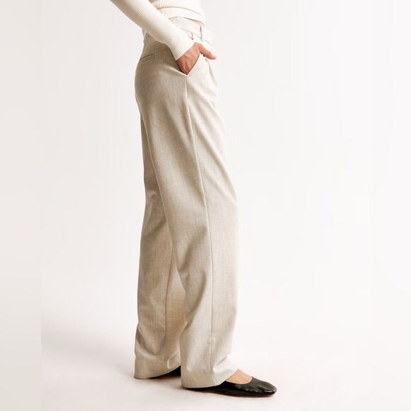 NEW Abercrombie A&F Quinn Tailored Straight Pant in Oatmeal Size 27/4 Short - Picture 7 of 14